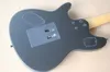 Guitarra elétrica preta fosca por atacado de fábrica com Floyd Rose, escala de jacarandá, incrustação de bloco perolado