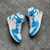 Scarpe da basket firmate di alta qualità Fashion Retro 1s seriale Bianco blu per uomo Sneakers da corsa per allenamento sportivo all'aperto