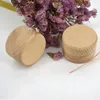 Present Wrap Mini Round Pine Wood Ring Smycken Trinket Soap Box Storage Container Case Trinkets Containers