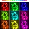Tiras de luces LED de 16.4 pies impermeables que cambian de color tiras de luz remota brillante 5050 iluminación RGB multicolor para habitación dormitorio cocina patio fiestas usalight