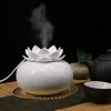 Humidifiers USB Cute Lotus Ceramic Humidifier 200ML Flower Essential Oil Diffuser Crafts Timer 12 Hours Decorative Aromatherapy Diffusor