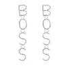 BOSS lettre boucles d'oreilles l'alphabet anglais cristal longue boucle d'oreille pour les femmes de luxe bijoux de mariage accessoires