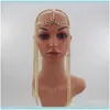 Wedding Jewelryarrival Luxury Punk Hair Aessories Head Chain Women Long Mutlilayer Tassel Headpiece Jewelry Party Forehead Tiara Drop Delive