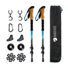 245g/PC Nordic Walking Stick Carbon Fiber External Quick Lock Trekking Pole Hiking Telescope Stick Shooting Crutch Senderismo