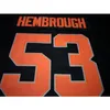 001 #53 Hembrough Black Orange Oklahoma State Cowboy Alumni college Jersey lub Custom dowolne nazwisko lub koszulka