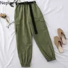 NEPLOE HARAJUKU Spodnie Streetwear Cargo Kobiety Casual Joggers Spodnie Dresy High Waist Kobiet Spodnie Koreański Pantalon Pas 210915