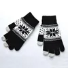 Rękawiczki bez palców 2021 Mężczyźni / Kobiety Stretch Knit Wrist Full Finger Unisex Mettany Ciepły Zimowy ekran dotykowy Snow Luvas Xmas Prezenty