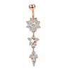 Diamant Water Drop Belly Ring Body Punctie Goud roestvrijstalen bel -knopringen Nagel FPR Dames mode sieraden wil en zandig