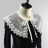 Bow Ties Women Lace Fake Collar Shirt Blouse Detachable For Half Tops White Flase Collars Shwal Female Accessories Donn22