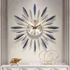 Grande orologio da parete semplice Soggiorno in metallo di lusso Orologio da parete digitale silenzioso Arte nordica Design moderno Reloj Pared Home Decor DG50W H1230