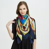 Scarves Top Grade Silk Scarf Shawl Luxury Ballet Girl Print Red Black Navy Blue Brown Fashion Foulard For Women Wraps 130130cm9019247