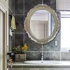 Mirrors Vintage Baroque Decorative Gold Frame Nordic Oval Wall Bathroom Espejo Pared Room Decoration OF50JZ