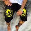 Men's Shorts Mens Fashion Streetwear Summer Casual Pattern Printing Short Pants For Men 2021 Vintage Mid Waist Cotton Loose Beach