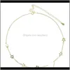 Kettingen Kettingen Hangers Sieraden Gedelicaat Dainty Klassieke Fijne Sterling Sieraden Tiny Hollow Charm Dunne Sier Link Chain Star Choker Necklace