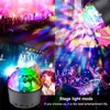 US Stock Bluetooth + Högtalarparty Ljus LED-effekter 9W Magic Ball Projector DJ Stage Lights Strobe Club Lighting Mini med fjärranslutning för dekoration
