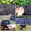 100W 18V bärbar solpanel, flashfisk vikbar solladdare med 5V USB 18V DC-utgång Kompatibel med bärbar generator, smartphones