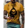 T Camisa Masculina Vero Casual Camisa de Manga Curta Mais Vendidos Roupas de Homem Streetwear Caveira Impresso GRFICA Camisetas Topos G1217