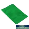 100 Pz/lotto Verde Lucido Stand Up Bag Foglio di Alluminio Autosigillante Strappo Notch Doypack Riutilizzabile Cibo Caramelle Snack Pacchetto di Immagazzinaggio