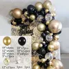 121st ballong båge krans kit krom guld latex svart ballonger bröllop baby show födelsedag globos dekorationer 210626