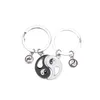 Moda Yin i Yang Tai Chi Breloki Stitching Alloy Black White Best-Friends Para Skórzany Brelok Breloki Biżuteria Akcesoria