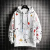 Men s Hoodies Sweatshirts Spring Autumn Korean Style Fashion Streetwear Harajuku Print Casual Clothing Hooded Sweatshirt 220922