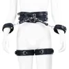 Bondages Kvinnor Nya Harajuku Korsettremmar Metallring Läder Punk Hook BDSM Kvinna Kasthetsbälte Sexig Handgjorda Unisex Garter 1122