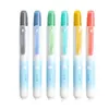Surligneurs 1 pc corée presse surligneur stylo étudiant marqueur clé marque 6 couleurs pour Journal fournitures scolaires Kawaii