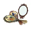 Miroirs de maquillage à main romantique Vintage miroir à main ovale cosmétique outil à main avec poignée pour les femmes RRB11711