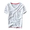 Летняя 95% хлопчатобумажная футболка мужская V-образным вырезом сплошной цвет повседневная футболка базовые тройники плюс размер с коротким рукавом Tops Y2510 210722