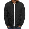 Män vadderad puffer jacka quilted casual zip up vinter varm kappa bomber outwear all-match fasta tjocklek 211214