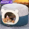 HOOPET Cat Bed House Soft Plush Kennel Puppy Cushion Cani di piccola taglia Gatti Nido Inverno Caldo Sleeping Pet Dog Bed Pet Mat Forniture 210722