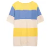 M-4XL plus size women Summer thin basic sweater pullover fashion Stripe v neck loose Oversized female sweaters jumper 210604