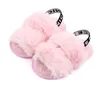 Första vandrare / sandaler Autumn Fashion Faux Fur Baby Girls Shoes Söt spädbarn Sandal tofflor mjuk ensam inomhus för 0-18m