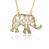 Anhänger Halsketten Kubische Zirkonia Elefant Halskette Für Frauen Retro Boho Tier Zirkon Paar Ästhetische Jewerly Collares