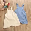 Ny Casual Baby Kläder Sommar Nyfödd Spädbarn Baby Girl Boy Ärmlös Gallus Romper Jumpsuit Set Overaller för barn