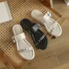 Meotina Натуральная кожаные женские тапочки плоская обувь пряжка квадратных пальцев Детские горки лето плоские сандалии женские черные большой размер 40 210608