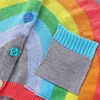 Mudkingdom toddler tjej pojke cardigan tröja lätt regnbåge moln sticka ytterkläder för barn kläder bomull vår höst 211106