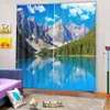 Foto azul paisagem cortinas casa decoração blackout 3d cortina estereoscópico à prova de vento à prova de vento