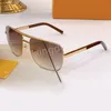 Ny metall solglasögon designer för män kvinnor mode klassisk stil guldpläterad fyrkantig ram vintage solglasögon utomhus klassisk modell 0259 med fall och väska