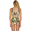 Kvinnors badkläder Summer Printed Sports Split Bikinis Kvinnor Hög midja baddräkt Set Tight Female Swim Beach Pool Bathing Suits