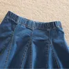 Saias 7xl 8xl mais tamanho denim saia feminina cintura elástica aline plissado mini jeans skater estilo formal azul verão casual lolita
