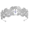 FORSEVEN Fatti a mano in lega di zirconi con strass Corona color argento Tiara Sposa Copricapo da sposa Cristalli Gioielli per capelli JL