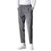 Summer Men Suit Formal Business Dress Spodnie swobodne szczupłe kostki biuro spodni społeczny kostium streetwearu Homme 210527