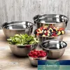 6st rostfritt stål skål set 1.5-5l Kapacitet Nesting Blandning skål Kök matlagningsskålar Vegetabilisk matförvaring behållare