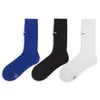 Men's Socks 2021 Tide Card ADER Double Needle Black And White Blue Medium Tube Embroidered All Cotton Korean Version Men Women