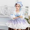 2PCS Baby GIrl Autumn Vintage Boutique Dress Toddler Lace Spanish Lolita Princess Dresses for Girl Birthday Party Ball Gown 210615