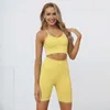 Yoga Gym Set Women Sportswear Seamless Scrunch Leggings Suit for Fitness Athletic Wear Workout Clothes Sports Outfit Shorts 210802