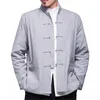 2021 Sonbahar Yeni erkek Çin Tarzı Pamuk Keten Ceket Gevşek Kimono Hırka Erkekler Katı Renk Keten Giyim Ceket Palto M-5XL P0804