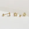 9K Solid Gold Star Screw Back Dainty Mini Stud Earring Jewelry Minimal Trending Wedding Bridesmaid bride Gift Victorian