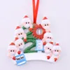 2021 Christmas Decoration Quarantine Ornaments Family of 1-9 Heads DIY Tree Pendant Accessories with Red Rope Gift DHL